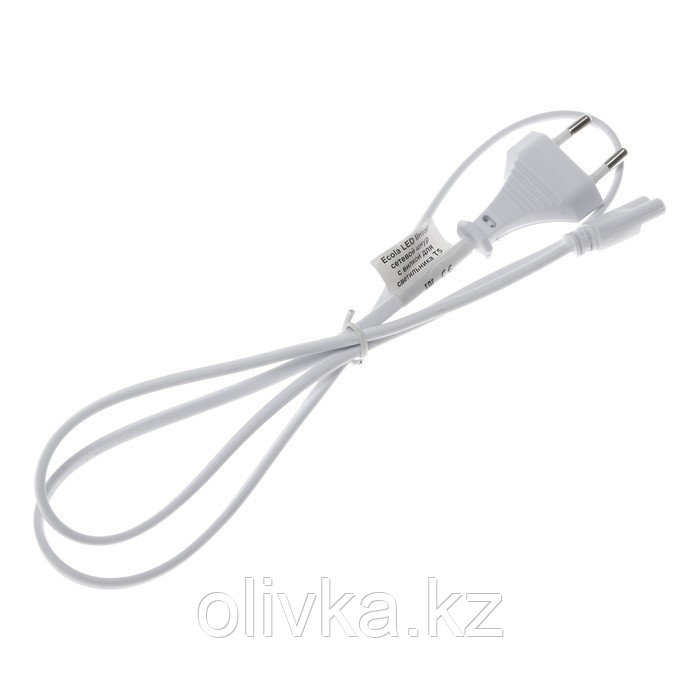 Шнур сетевой Ecola LED linear, для светильника T5 с вилкой, 1 м