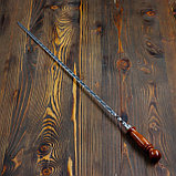 Шампур узбекский 82см, деревянная ручка, (рабочая часть 60см), с узором, фото 5