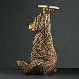 Фигура "Медведь с полкой" большой бронза 64см, фото 2