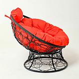 Кресло "Папасан" мини, ротанг, с красной подушкой, 81х68х77см, фото 2