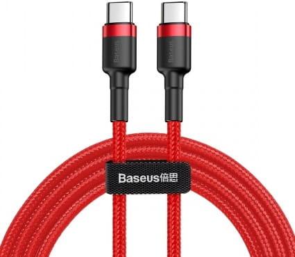 Кабель Baseus Cafule CATKLF-H09 Type-C-Lightning 2.4A PD 20W 2м, Черно-красный
