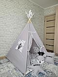 Детский вигвам четырехгранный Серый с подушкой Олененок, фото 3