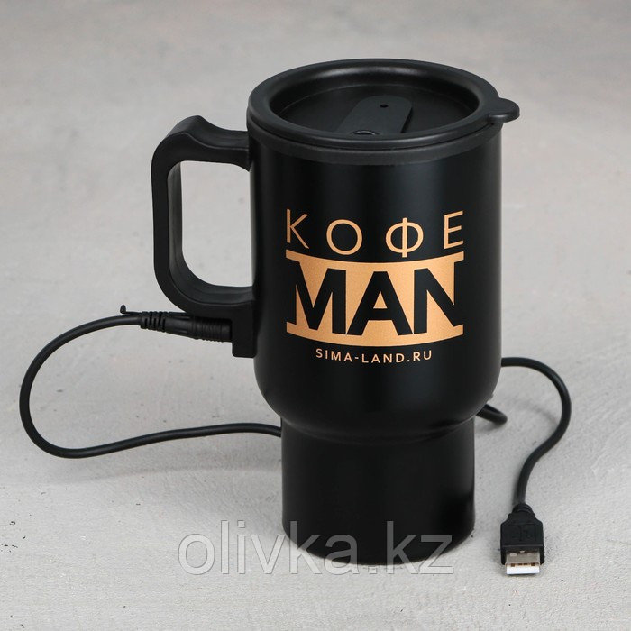 Термокружка с USB «Кофе man», 450 мл - фото 1 - id-p105725369