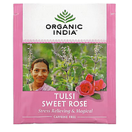Organic India, чай с тулси, сладкая роза, без кофеина, 18 пакетиков, 28,8 г (1,01 унции), фото 3