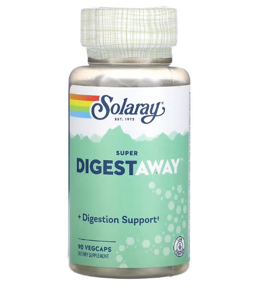 Solaray, Super Digestaway, смесь пищеварительных ферментов, 90&nbsp;вегетарианских капсул