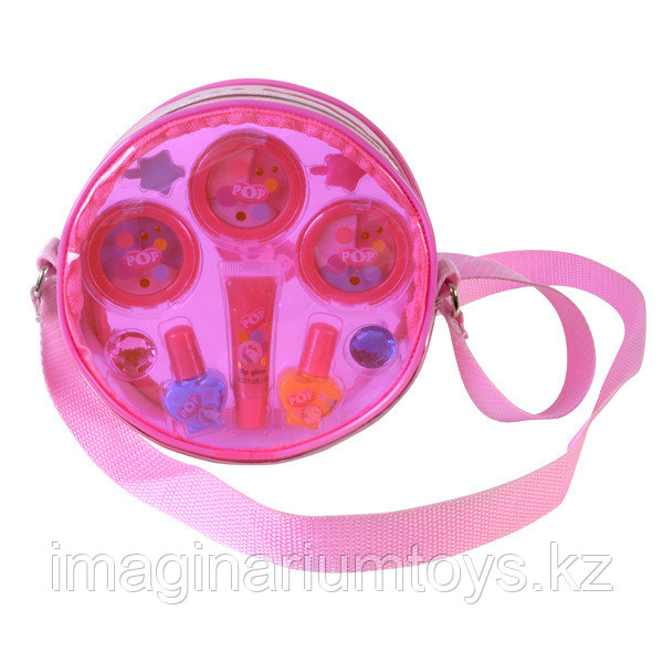 Markwins набор детской косметики в косметичке круглый неон розовый