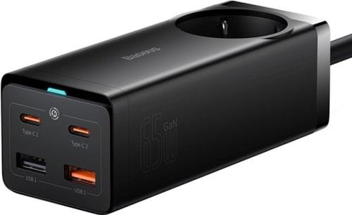 Комплект СЗУ Baseus GaN3 Pro PSZM000901 3A 65W 2xUSB+2xType-C порта с кабелем Type-C на Type-C