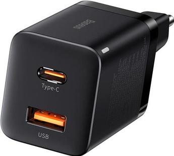 СЗУ Baseus Super Si Pro CCSUPP-E01 3A 30W USB+Type-C порты, Черный