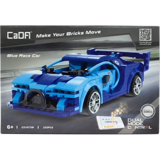 Cada C51073W Радиоуправляемый Конструктор спортивный автомобиль Blue Race Car. 325 дет.