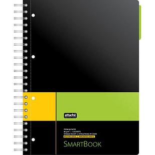 Тетрадь SMARTBOOK А4 120л. линейка,спир,микроп,разд,карм,жел-зел