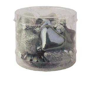 Набор украшений Серебряные наб из стекла, наб 12 шт 3см арт.89677