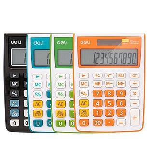 Калькулятор настольный КОМПАКТНЫЙ Deli 12раз, дв.питание,сер E1238BLACK