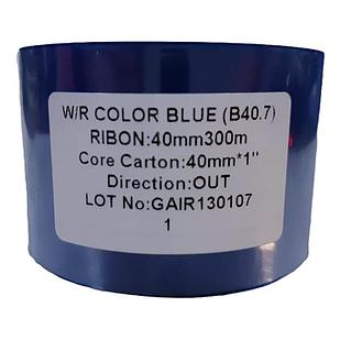 Риббон 40мм х 300м OUT WAX/RESIN premium-textile blue вт.25 WR407BL