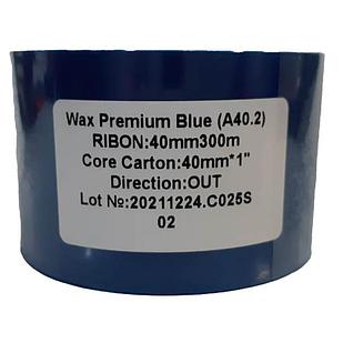 Риббон 40мм х 300м OUT WAX premium blue вт.25 WX402BL