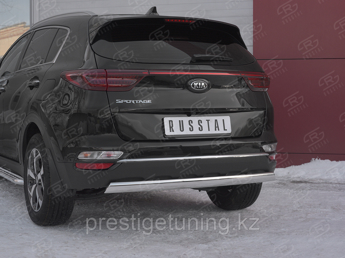 Защита заднего бампера 75х42 дуга Kia Sportage 2018-21 - фото 2 - id-p105766466