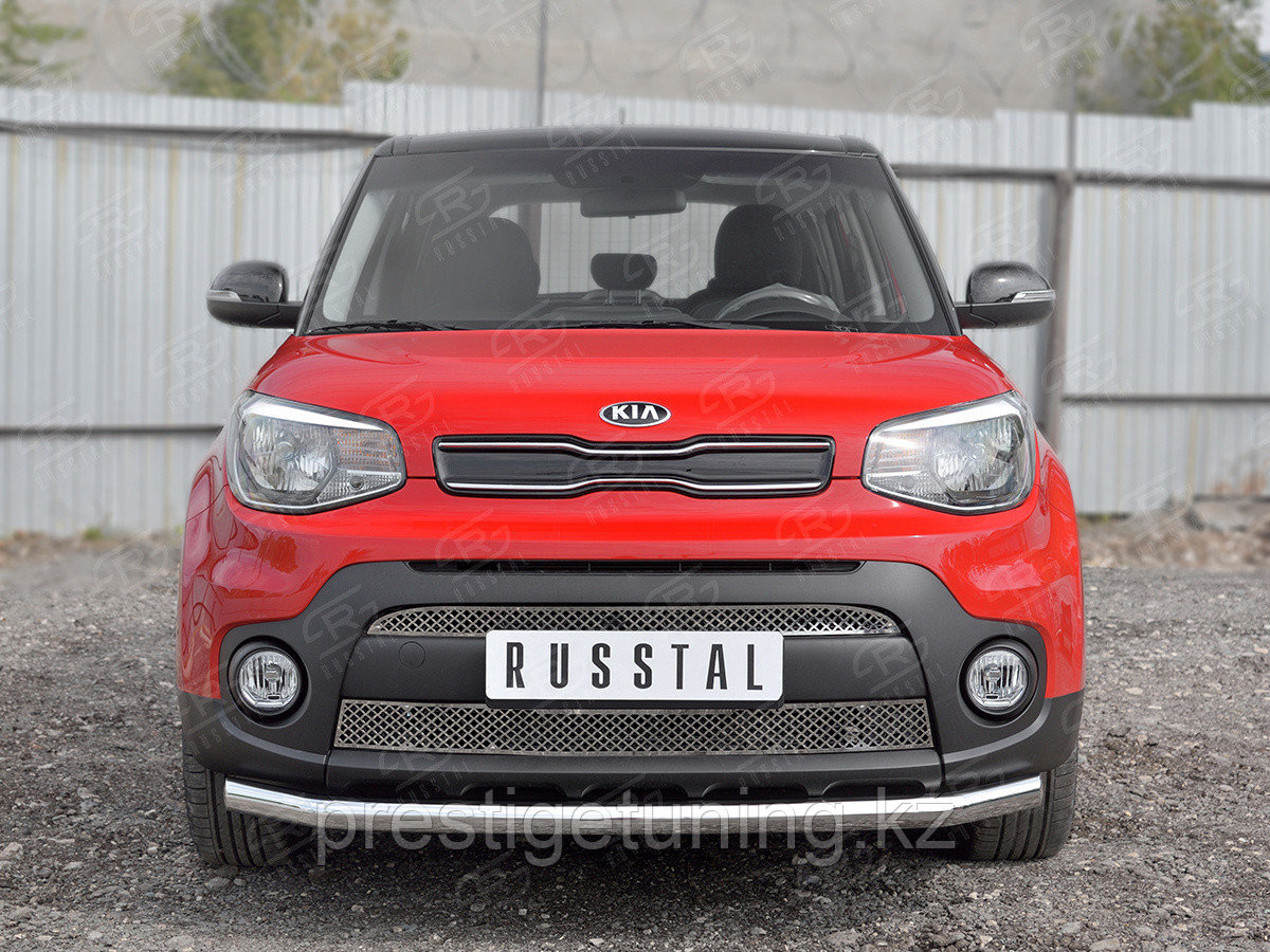 Защита переднего бампера d63 секции Kia Soul 2016-19