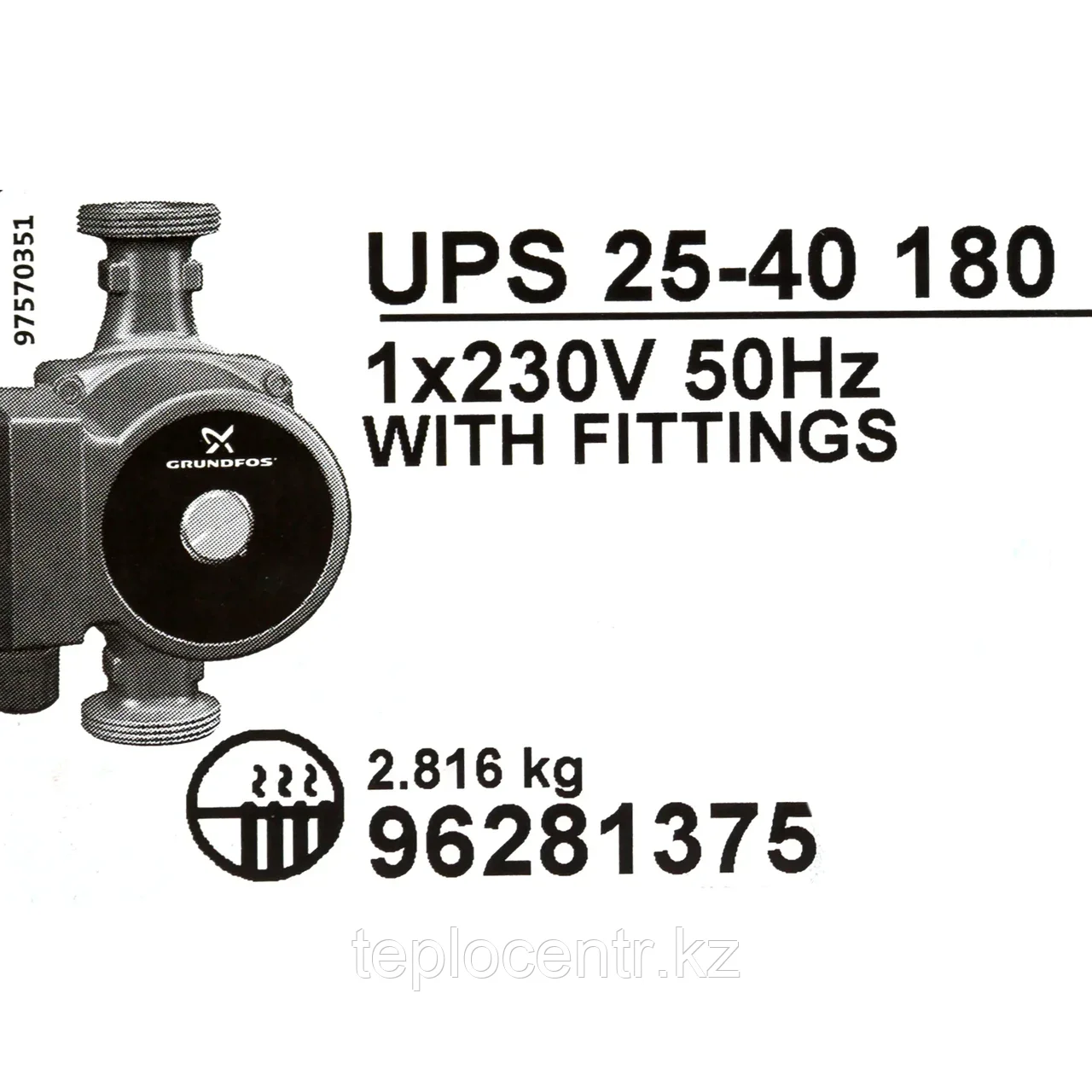 Циркуляционный насос GRUNDFOS UPS 25-40 180 - фото 4 - id-p105766476