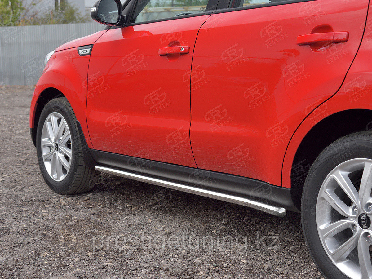 Пороги труба d42 (вариант 3) Kia Soul 2016-19