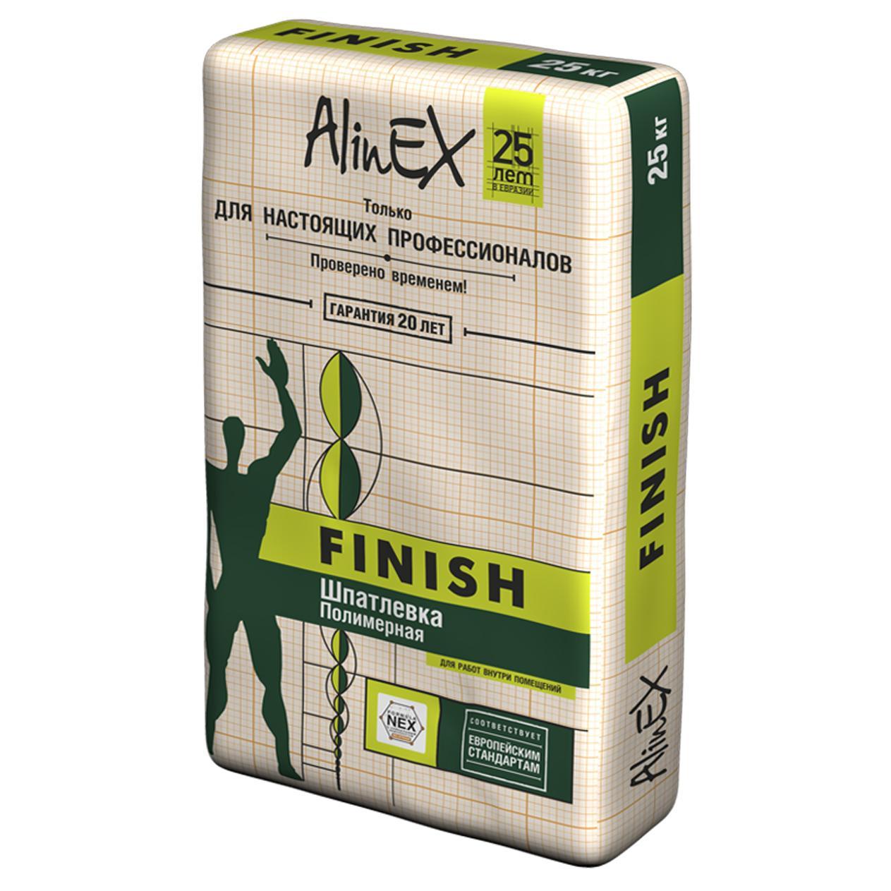 Шпатлевка полимерная финишная AlinEX Finish 25 кг - фото 2 - id-p105768220