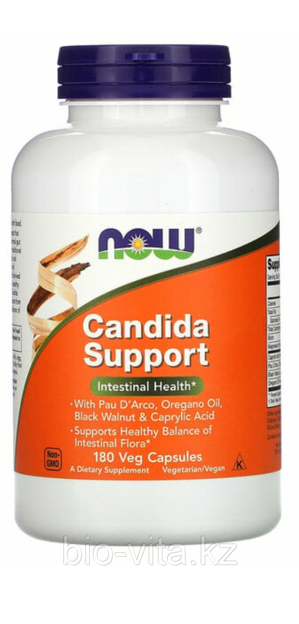 Кандида Суппорта. Candida Support Средство от кандидоза и паразитоза, здоровье кишечника,180 капсул.Now Foods