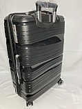 Большой пластиковый дорожный чемодан на 4-х колёсах "Fashion". Высота 74 см, ширина 47 см, глубина 27 см., фото 2