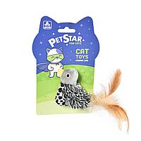 PET STAR Игрушка для кошек ПТИЧКА с мятой и перьями