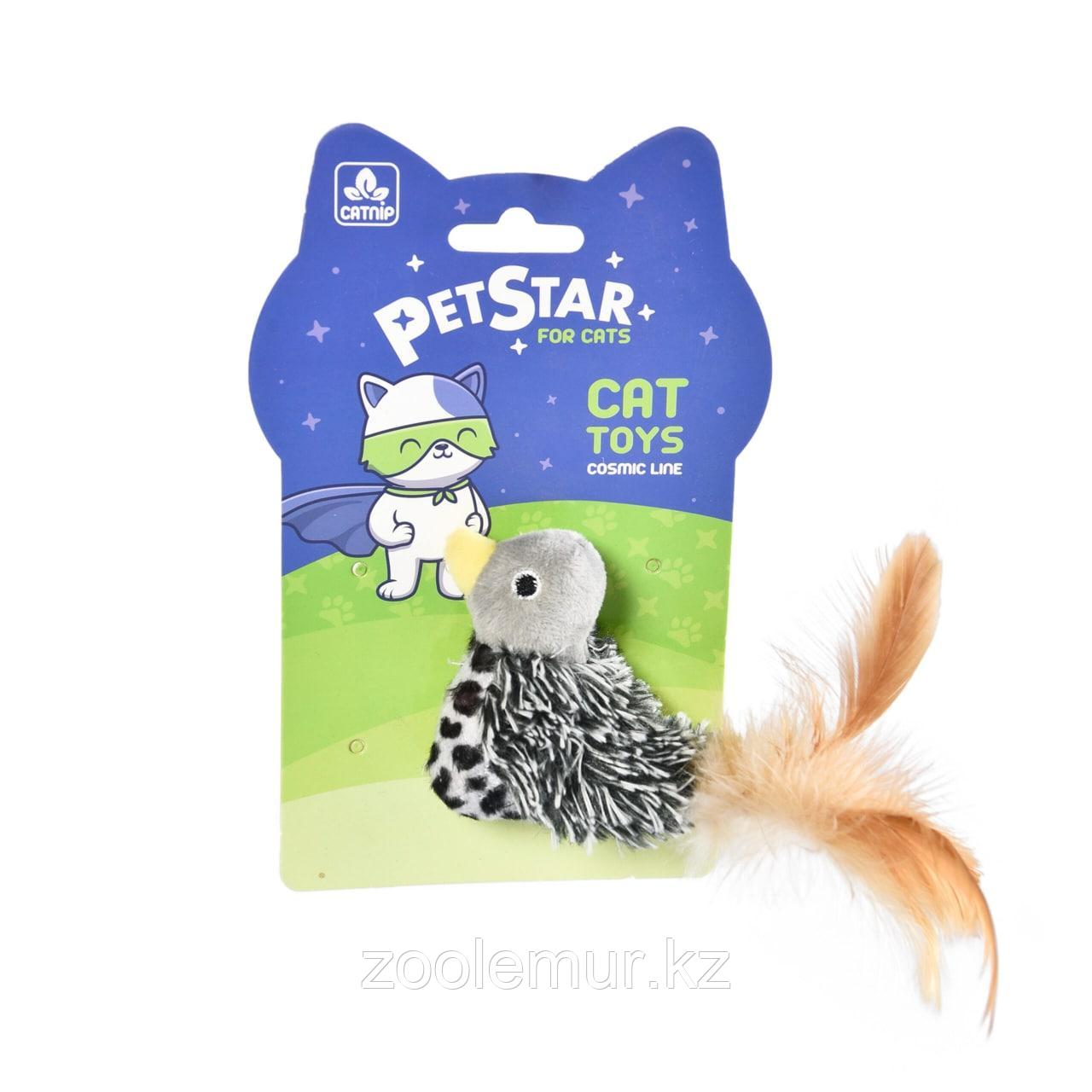 PET STAR Игрушка для кошек ПТИЧКА с мятой и перьями - фото 1 - id-p105769764