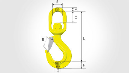 Крюк вращающийся с защелкой Swivel Latch Hook LKN GrabiQ LKN-13-10 - фото 1 - id-p105772390