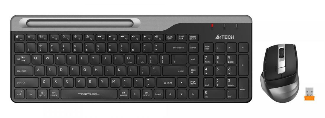 Клавиатура + мышь A4Tech Fstyler FB2535C клав:черный/серый мышь:черный/серый USB беспроводная Bluetooth/Радио