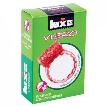 Виброкольцо LUXE VIBRO Поцелуй стриптизёрши (+ презерватив)