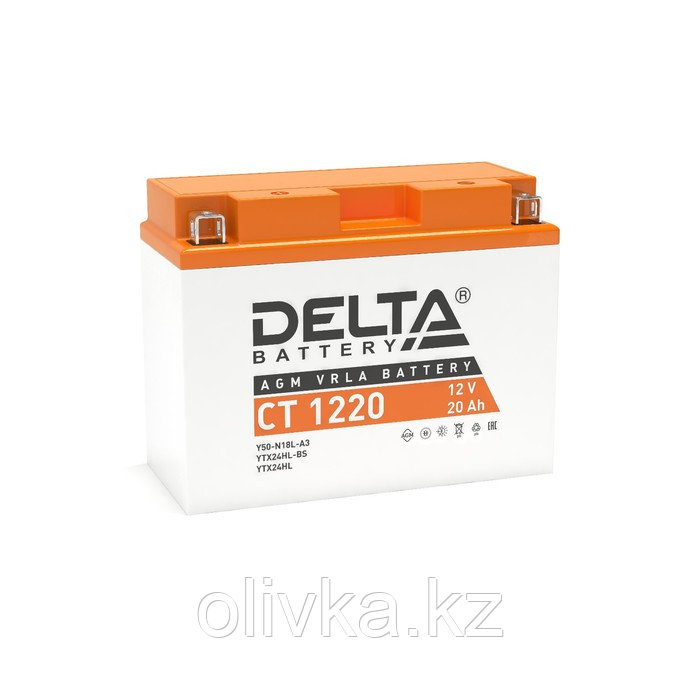 Аккумуляторная батарея Delta СТ1220 (Y50-N18L-A3, YTX24HL-BS, YTX24HL) 12 В, 20 Ач обратная (- +) - фото 1 - id-p105777390