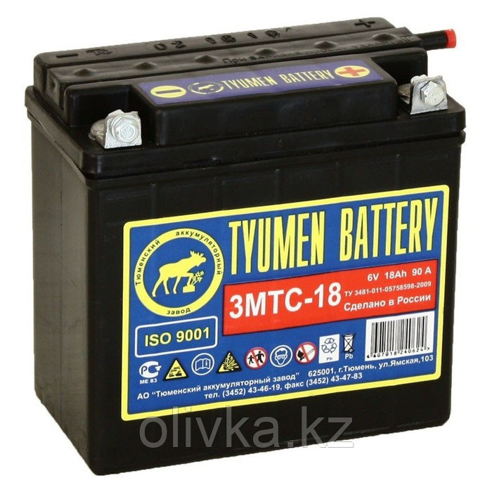 Аккумуляторная батарея "Тюмень" 18 Ач 6 В, 3МТС-18