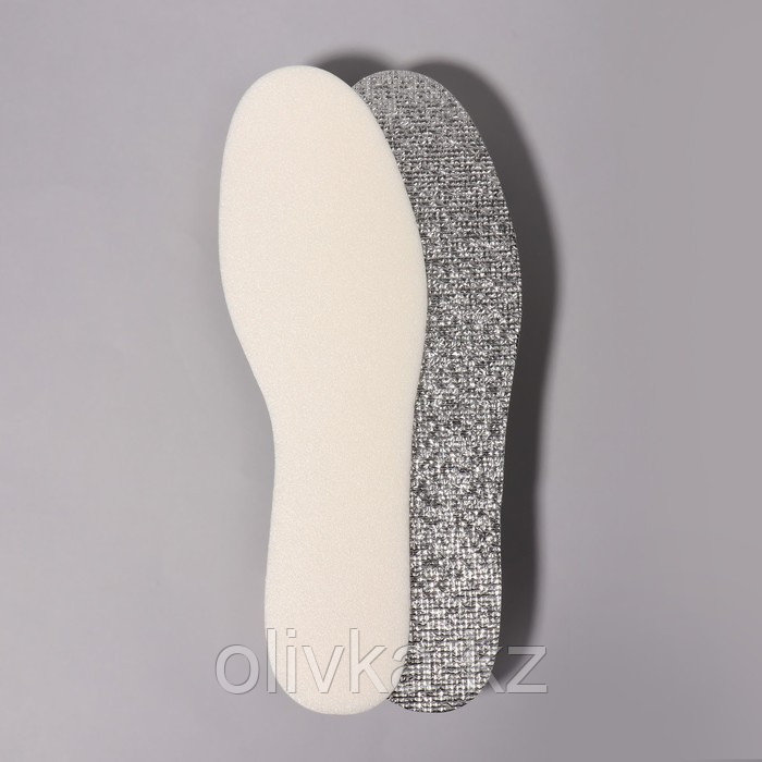 Стельки для обуви, утеплённые, фольгированные, с эластичной пеной, универсальные, 36-45р-р, пара, цвет белый - фото 1 - id-p105776545