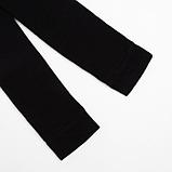 Леггинсы детские махровые однотонные, цвет чёрный, рост 140-146, фото 2