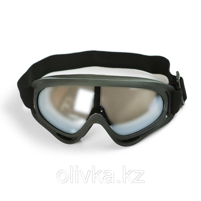 Очки для езды на мототехнике, стекло хром, цвет черный - фото 1 - id-p105779170