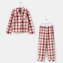 Комплект детский (рубашка ,брюки) MINAKU: Home collection KIDS цвет красный, рост 110