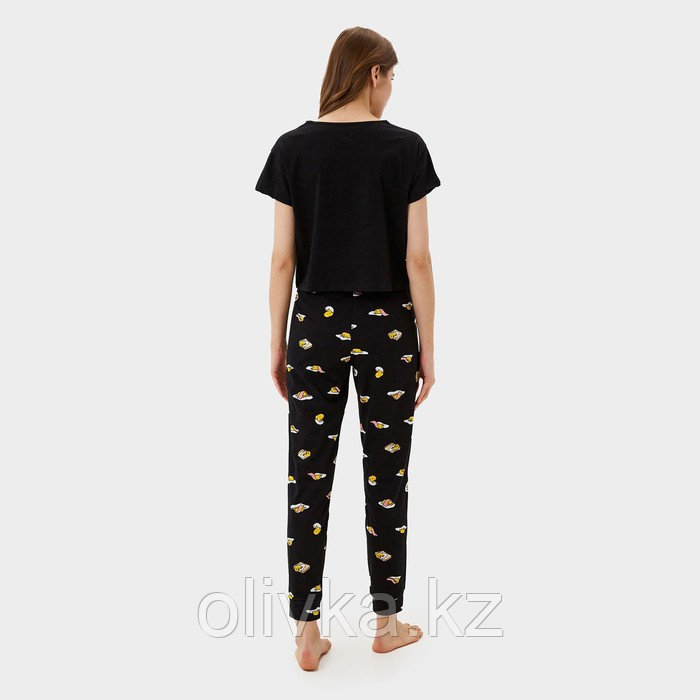 Пижама женская (футболка и брюки) KAFTAN Egg р. 40-42, черный - фото 2 - id-p105783223