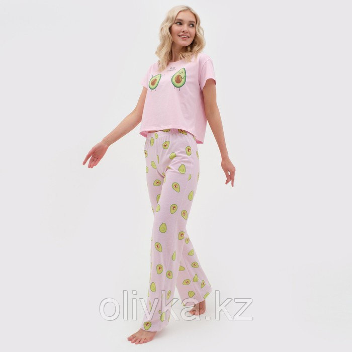 Пижама женская (футболка и брюки) KAFTAN Avocado р. 48-50, розовый - фото 2 - id-p105783224