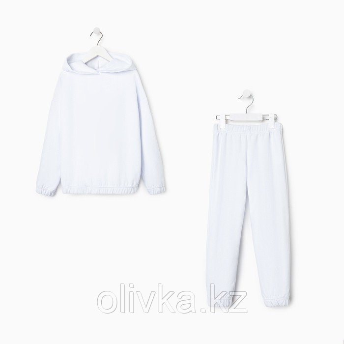 Комплект детский (худи, брюки) MINAKU: Casual Collection KIDS цвет белый, рост 110
