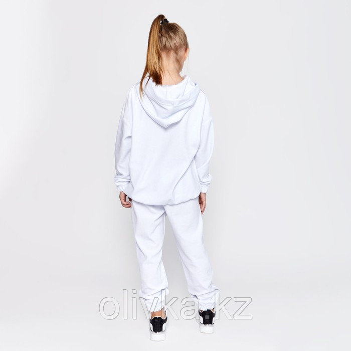 Комплект детский (худи, брюки) MINAKU: Casual Collection KIDS цвет белый, рост 110 - фото 5 - id-p105780899