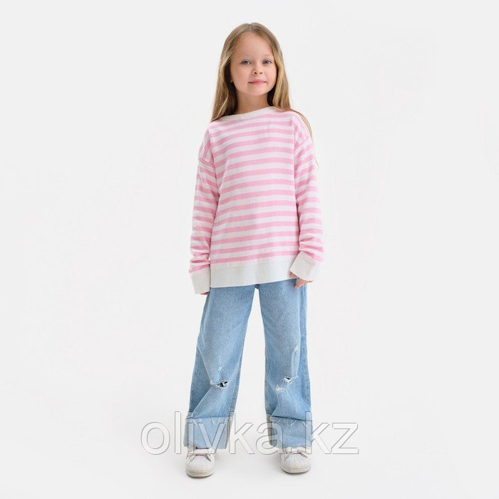 Джемпер для девочки KAFTAN, цвет белый/розовый, размер 32 (110-116 см) - фото 4 - id-p105785796