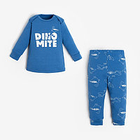 Комплект: джемпер и брюки Крошка Я "Dino", рост 80-86 см, цвет синий