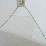 Палатка зимняя куб "СЛЕДОПЫТ" Premium, 1.8 х 1.8 м, 3-х местная, 3 слоя, цвет белый/олива, фото 7