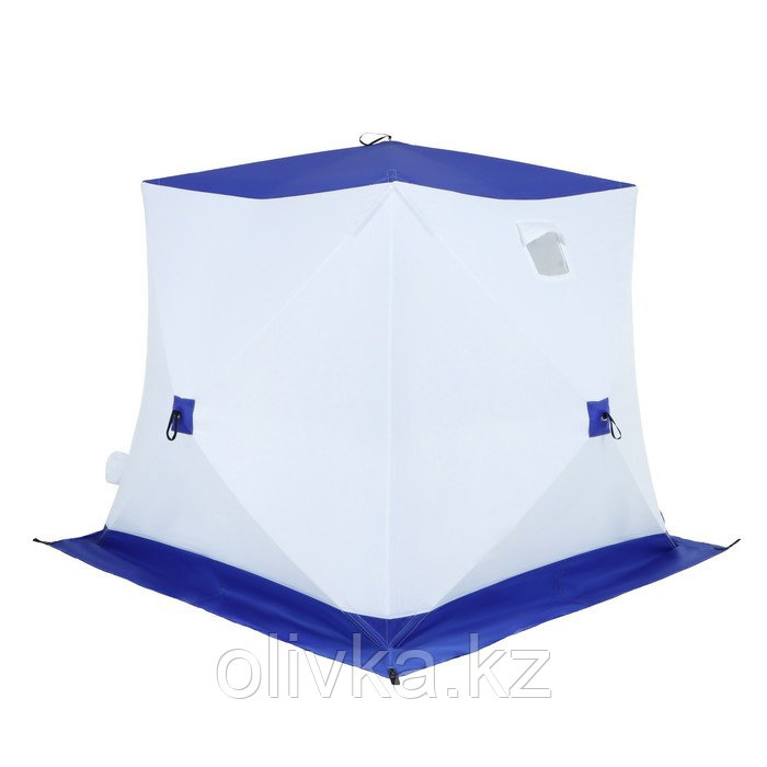 Палатка зимняя куб "СЛЕДОПЫТ", 2-х местная, 3 слоя, цвет бело-синий - фото 3 - id-p105785818