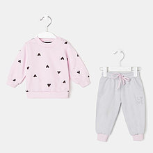Комплект: джемпер и брюки Крошка Я «Сердечки», цвет розовый/серый, рост 80-86 см
