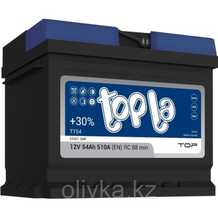 Аккумуляторная батарея Topla 54 Ач TOP TT 54.0 (низкая), обратная полярность - фото 1 - id-p105784164