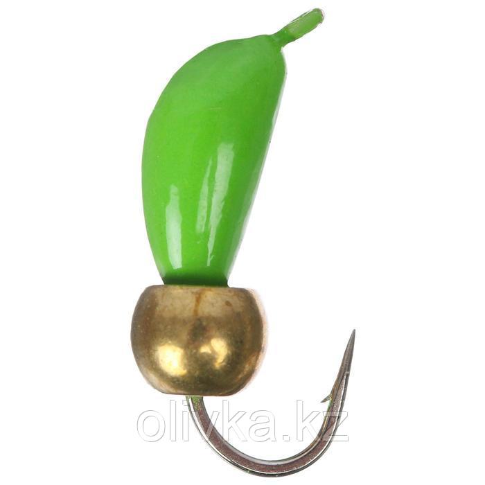 Мормышка безнасадочная "ЯМАН" Банан зеленый, d=4 мм, вес 1 г, шарик латунный (уп. 5 шт.)