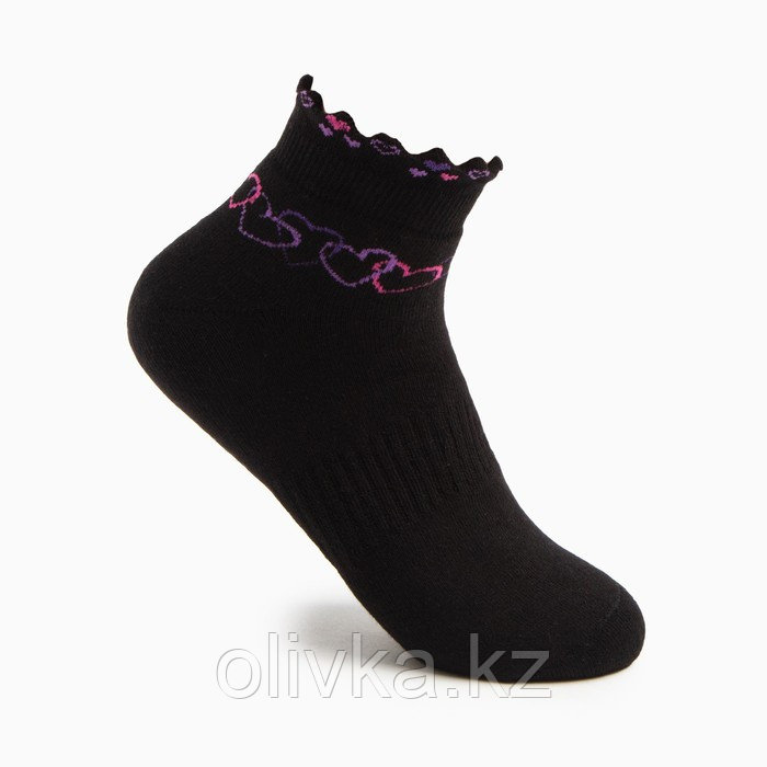 Носки женские махровые «Сердечки», цвет чёрный, размер 23-25 - фото 1 - id-p105779545