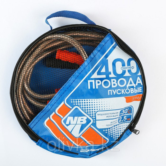 Пусковые провода Nova Bright, 400 А, с прозрачной изоляцией, морозостойкие, в сумке, 2.5 м - фото 6 - id-p105777874