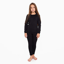 Термобельё для девочки (джемпер, брюки), цвет чёрный, рост 146 см